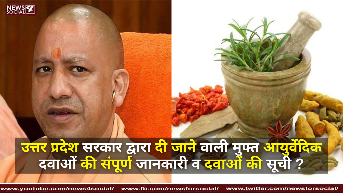उत्तर प्रदेश सरकार द्वारा दी जाने वाली मुफ्त आयुर्वेदिक दवाओं की संपूर्ण जानकारी व दवाओं की सूची ?